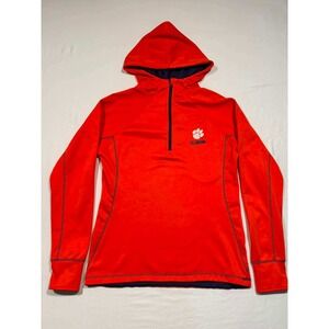 Colosseum Clemson Tigers Womens Orange Quarter Zip‎ Hoodie Thumbholes Large